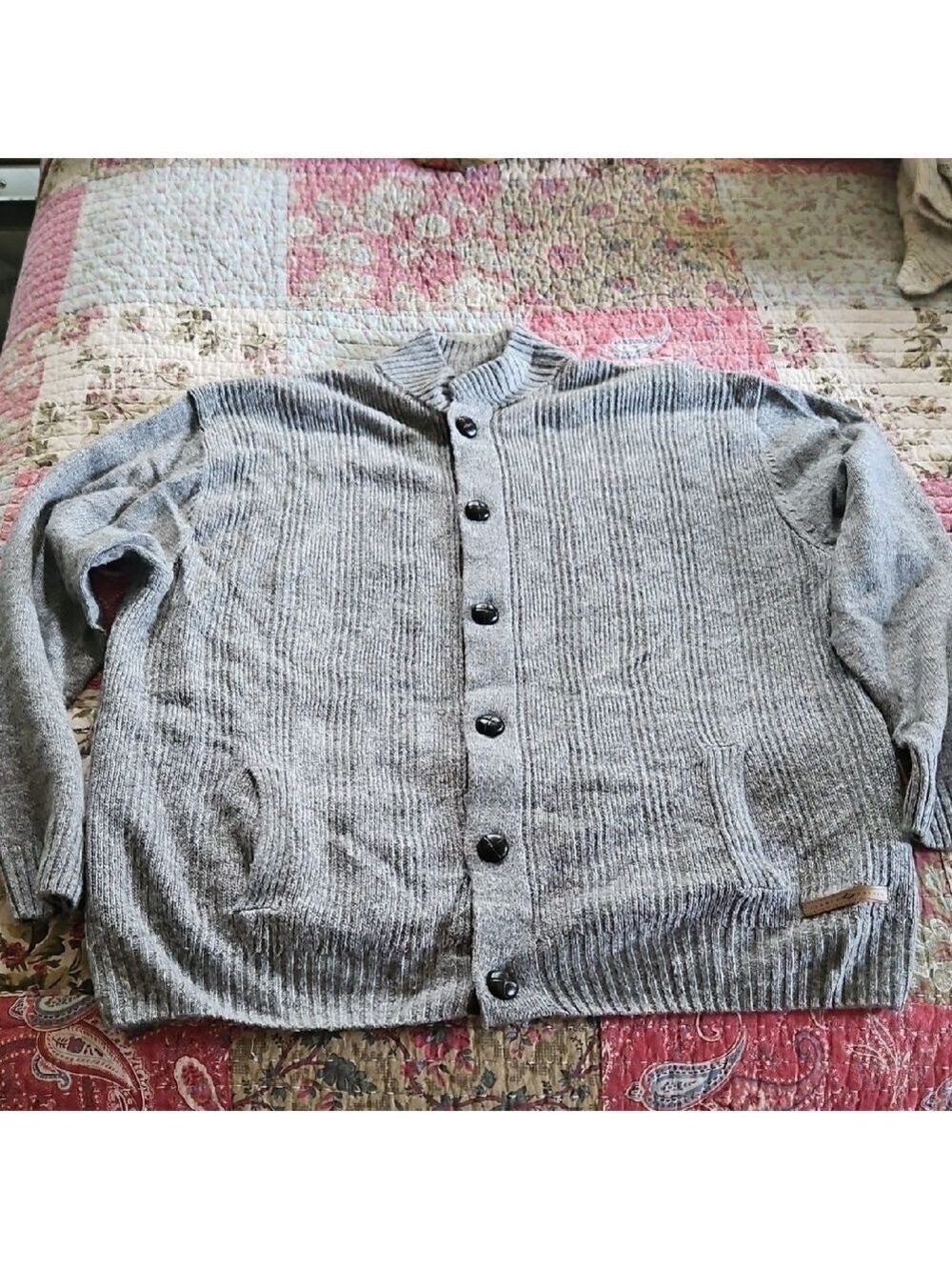 Joseph Abboud Gray Cardigan Sweater Size L